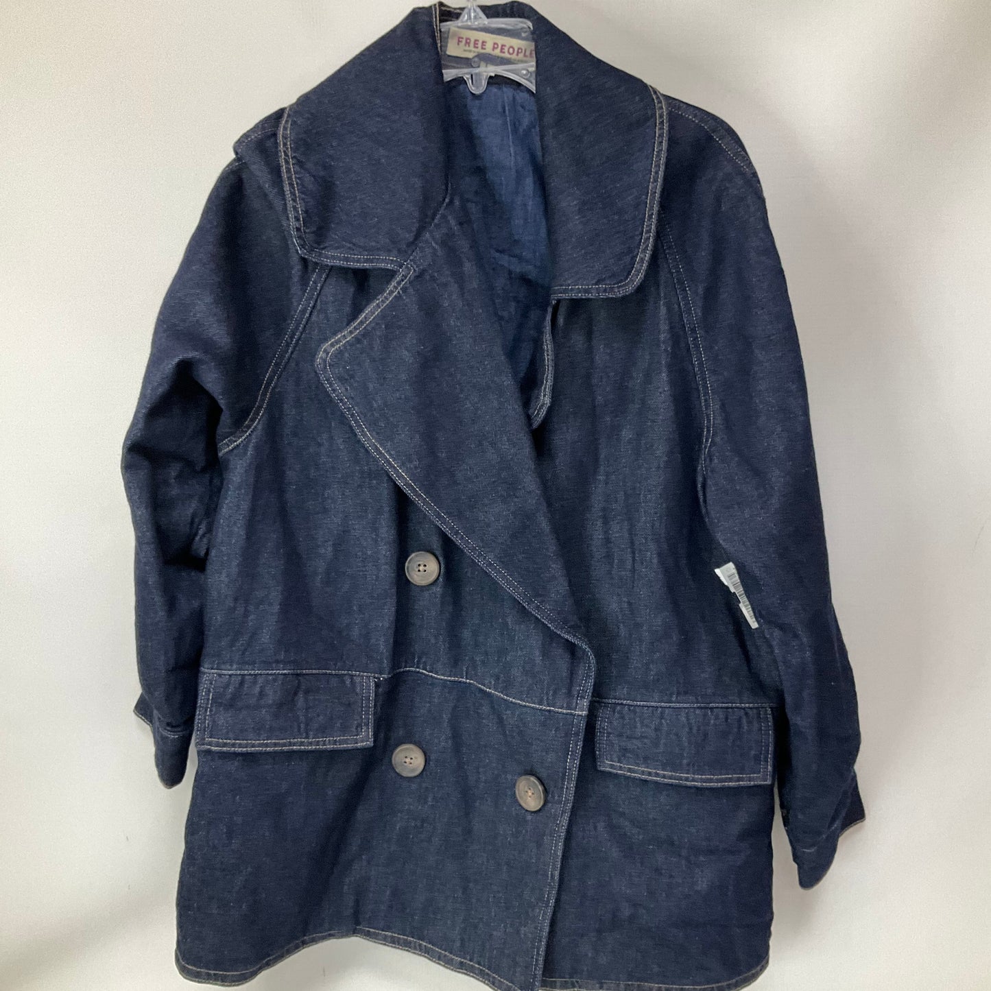 Jacket Denim By Free People In Blue Denim, Size: L