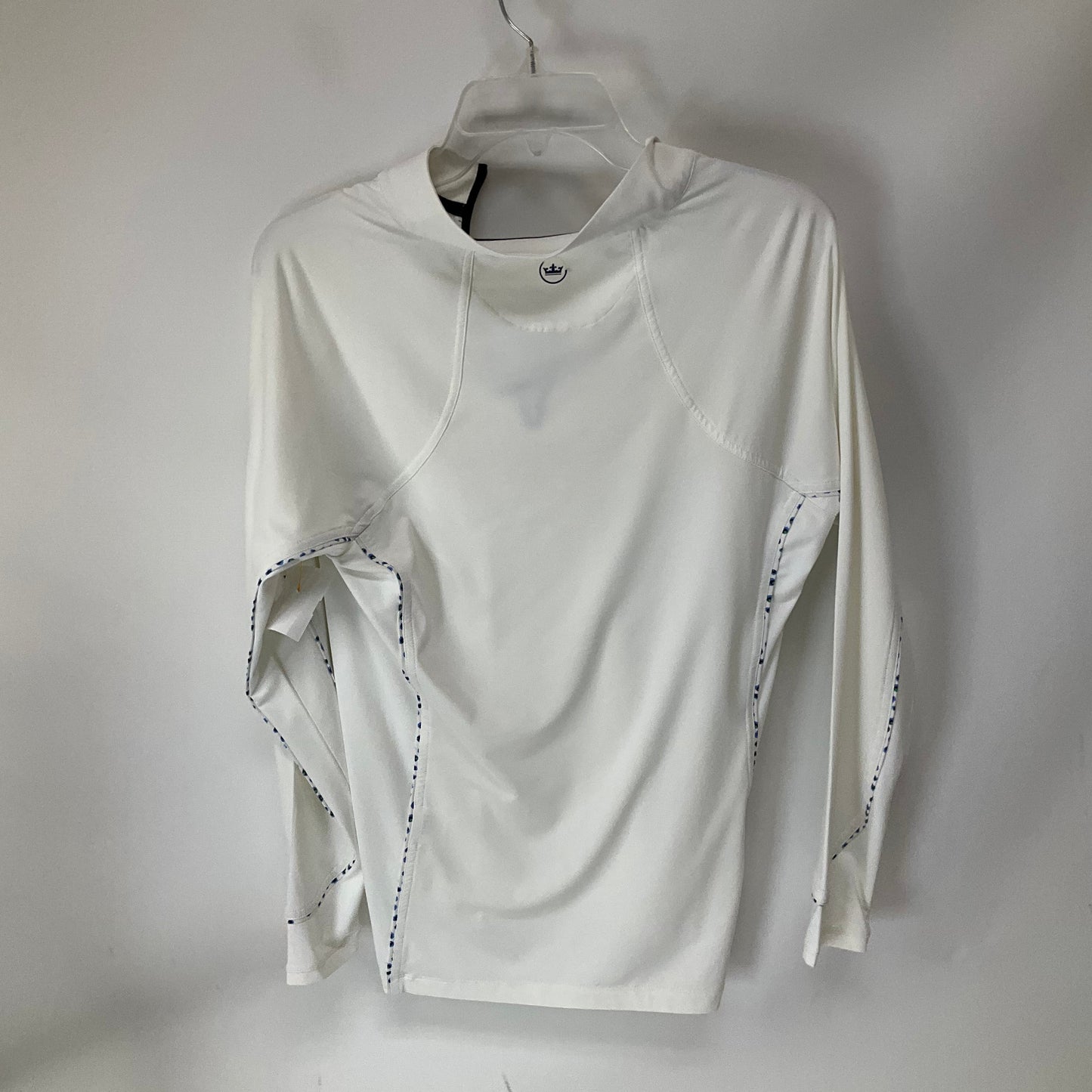 Athletic Top Long Sleeve Collar By Cma In White, Size: M