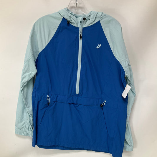 Athletic Jacket By Asics In Blue, Size: M