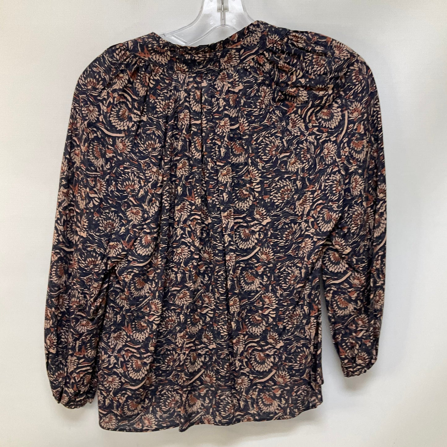 Top Long Sleeve By Faherty In Blue & Brown, Size: Xs