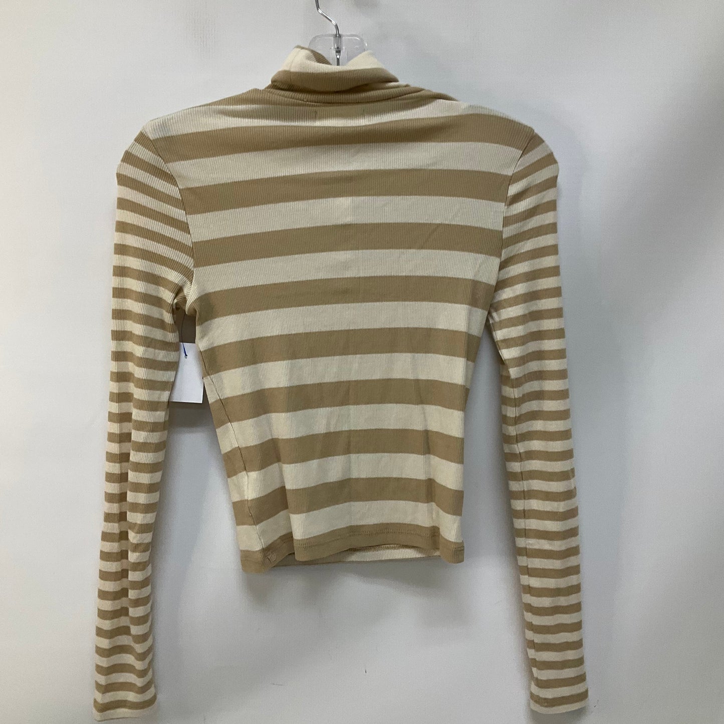 Top Long Sleeve By Madewell In Tan & White, Size: Xs