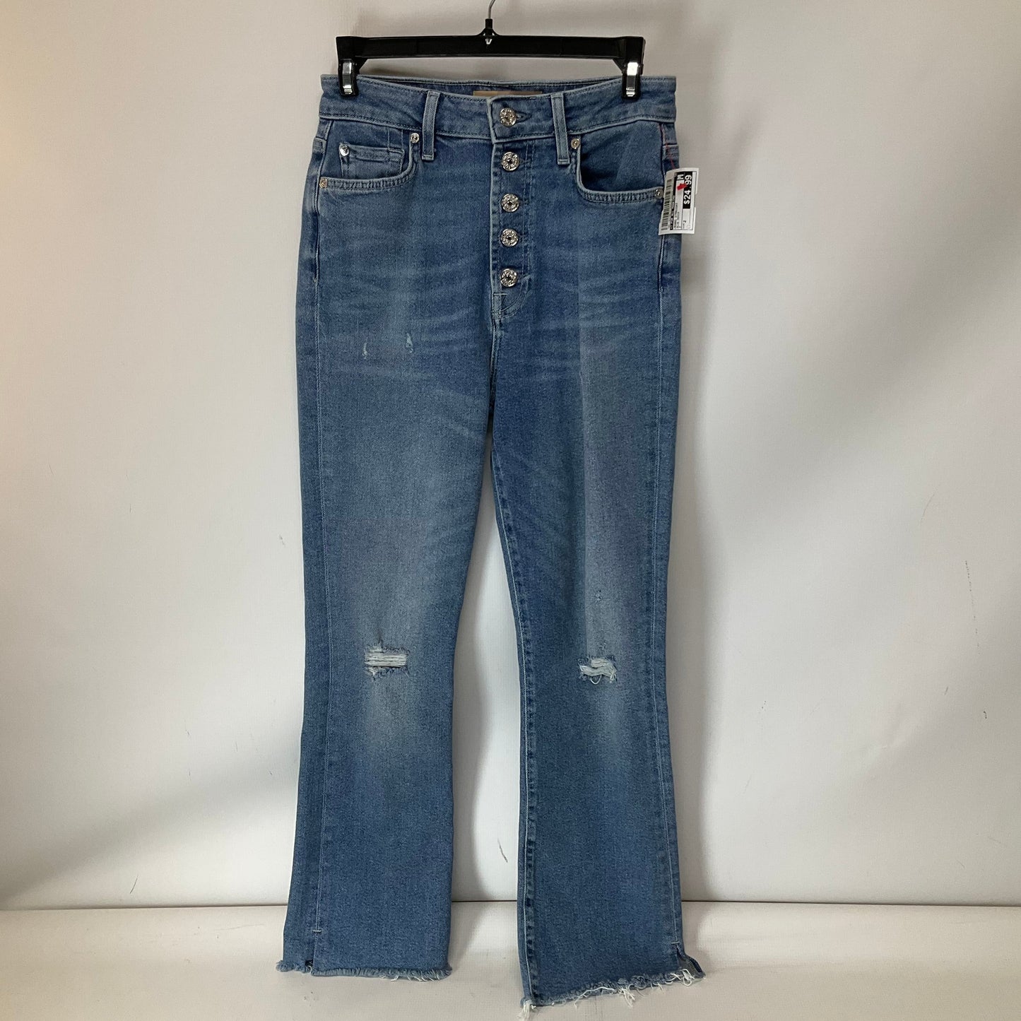 Jeans Straight By 7 For All Mankind In Blue Denim, Size: 2