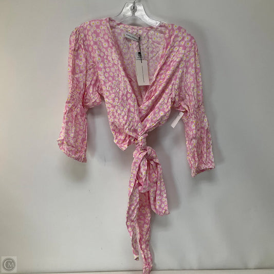 Top Long Sleeve By Faithfull The Brand In Pink & Yellow, Size: L