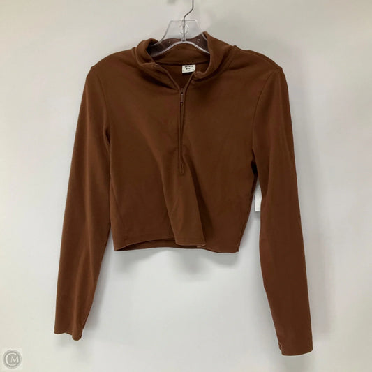 Athletic Top Long Sleeve Collar By Aritzia In Brown, Size: L