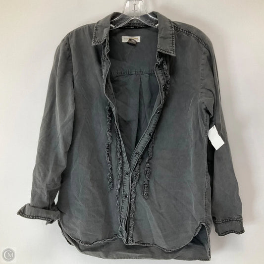 Top Long Sleeve By Pilcro In Grey, Size: Xs