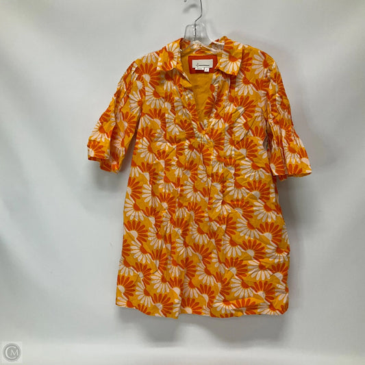 Dress Casual Short By Anthropologie In Orange & White, Size: Sp