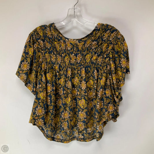 Top Short Sleeve By Free People In Floral Print, Size: Xs