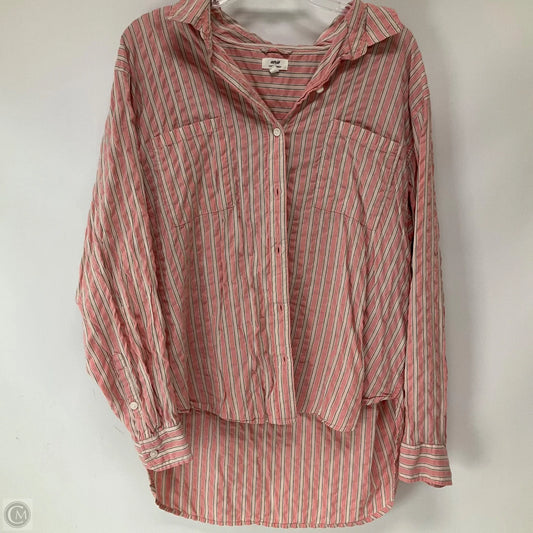 Top Long Sleeve By Aerie In Striped Pattern, Size: L