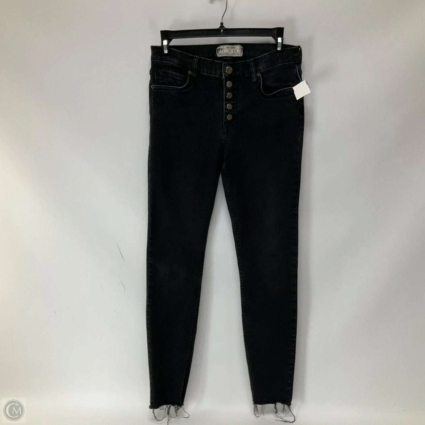 Jeans Skinny By Free People In Black Denim, Size: 6