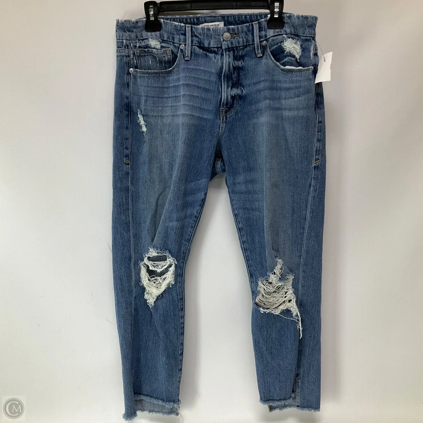 Jeans Straight By Good American In Blue Denim, Size: 10