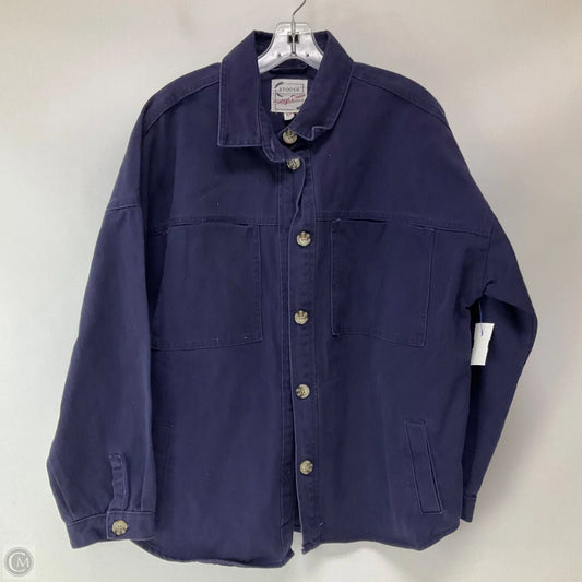 Jacket Shirt By Stoosh In Blue Denim, Size: M