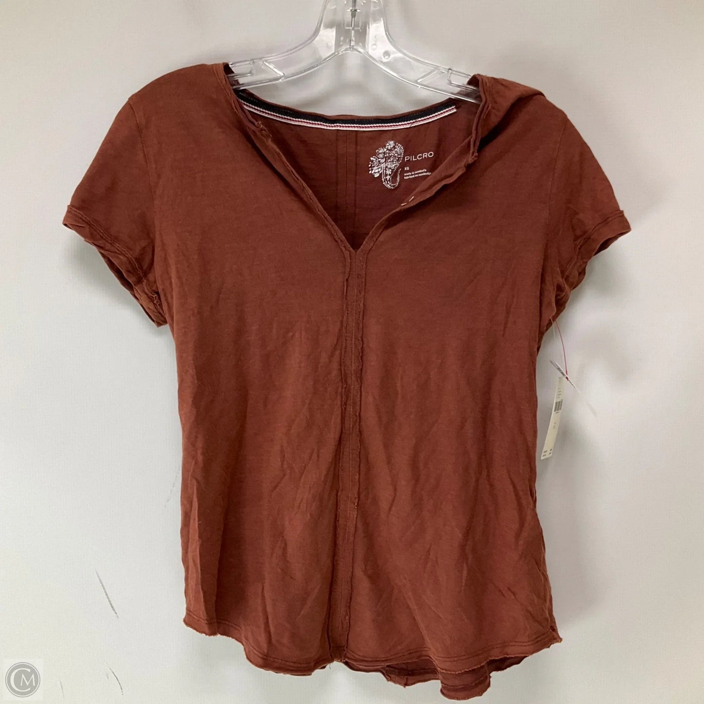 Top Short Sleeve By Pilcro In Brown, Size: Xs