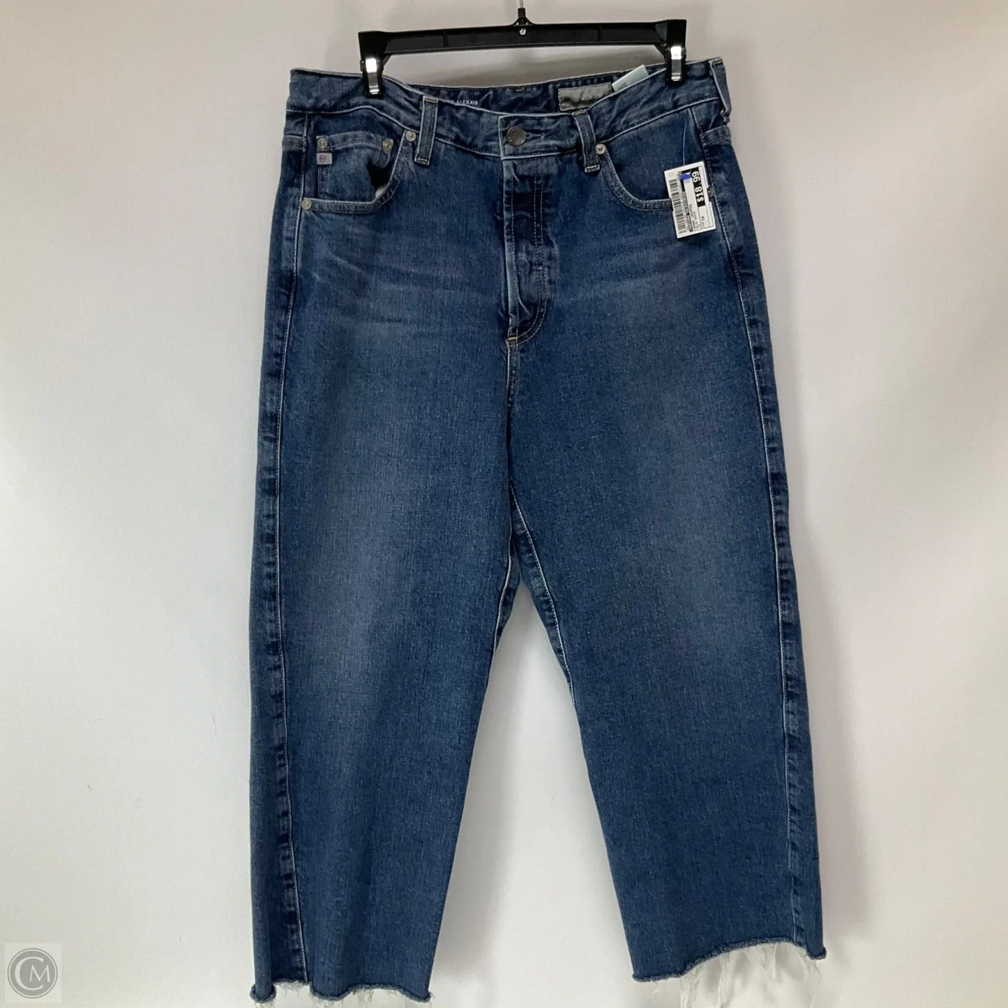 Jeans Cropped By Adriano Goldschmied In Blue Denim, Size: 14