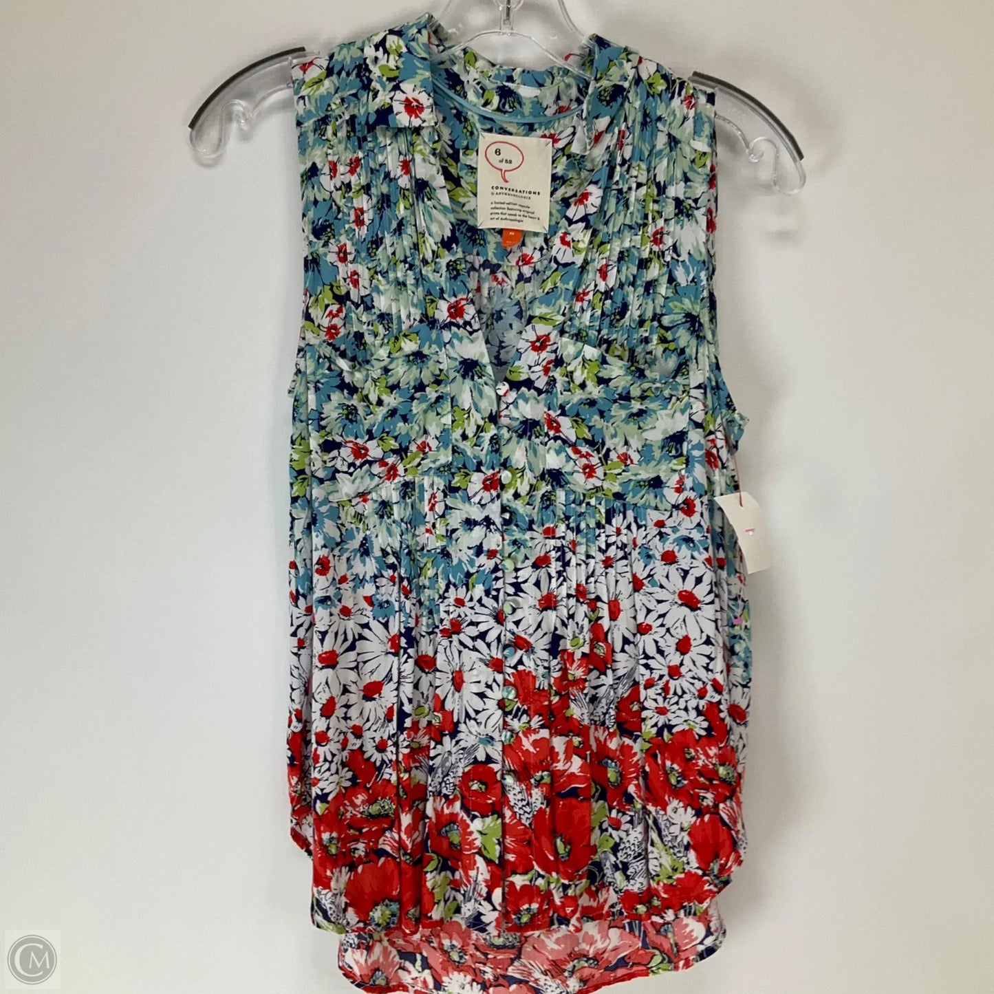 Top Sleeveless By Anthropologie In Floral Print, Size: Xs