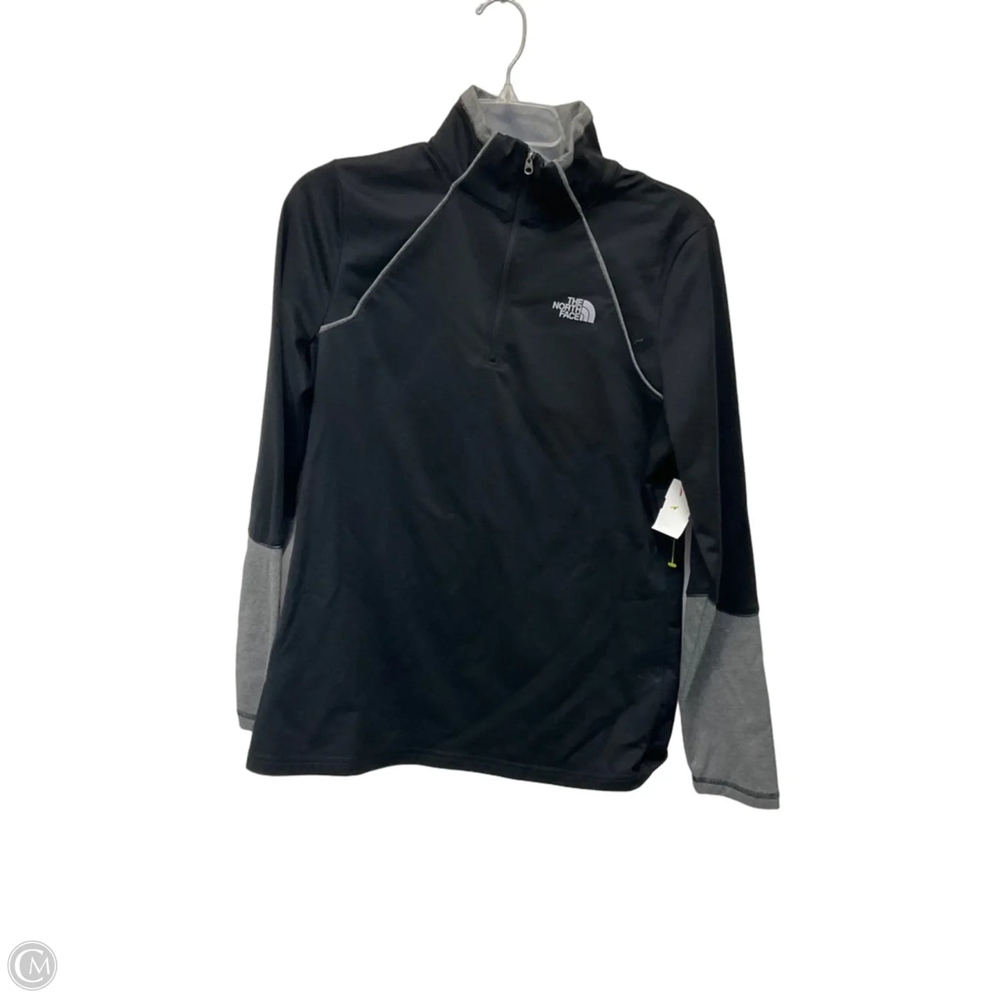 Athletic Top Long Sleeve Collar By The North Face In Black, Size: L