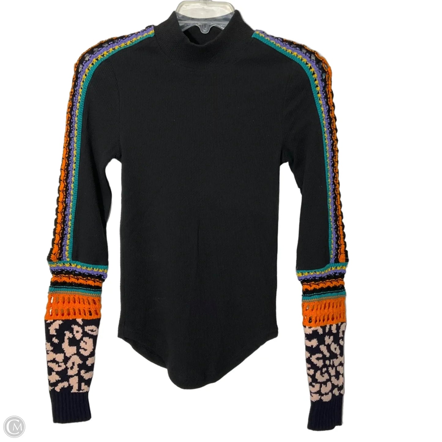 Top Long Sleeve By Free People In Black & Orange, Size: Xs