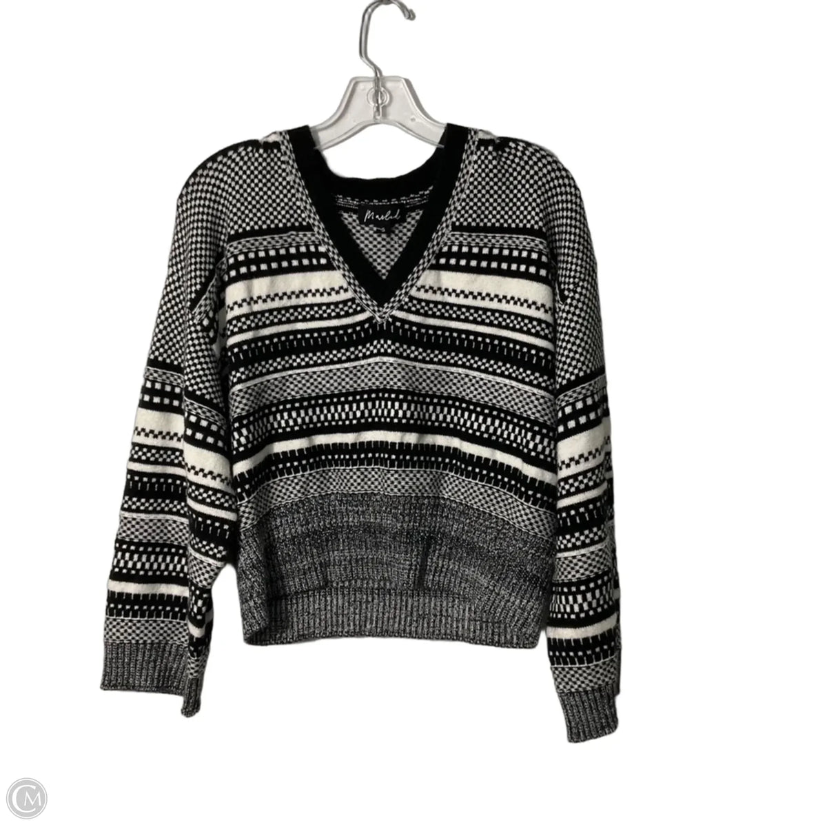 Sweater By Marled In Black & White, Size: S