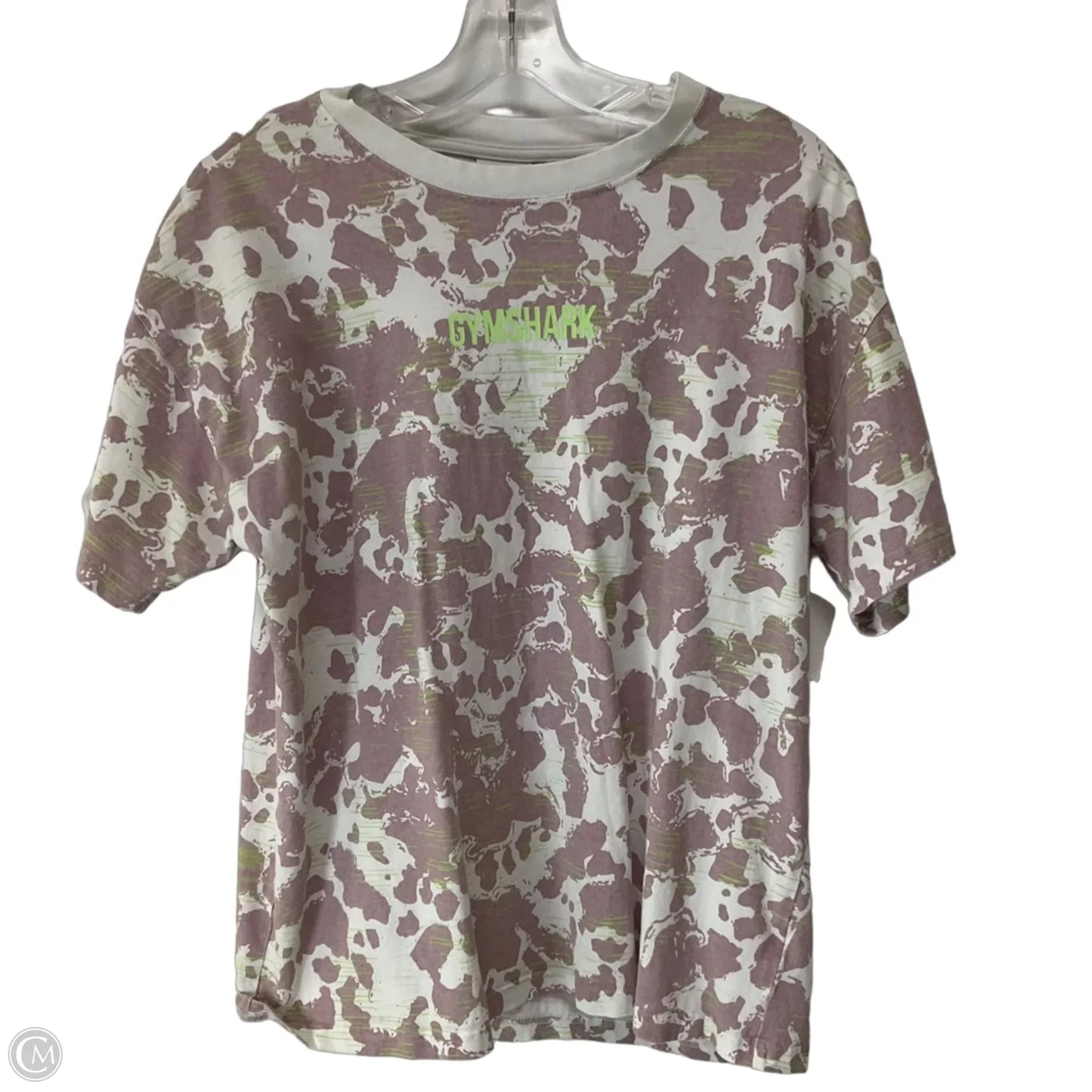 Athletic Top Short Sleeve By Gym Shark In Pink & White, Size: S