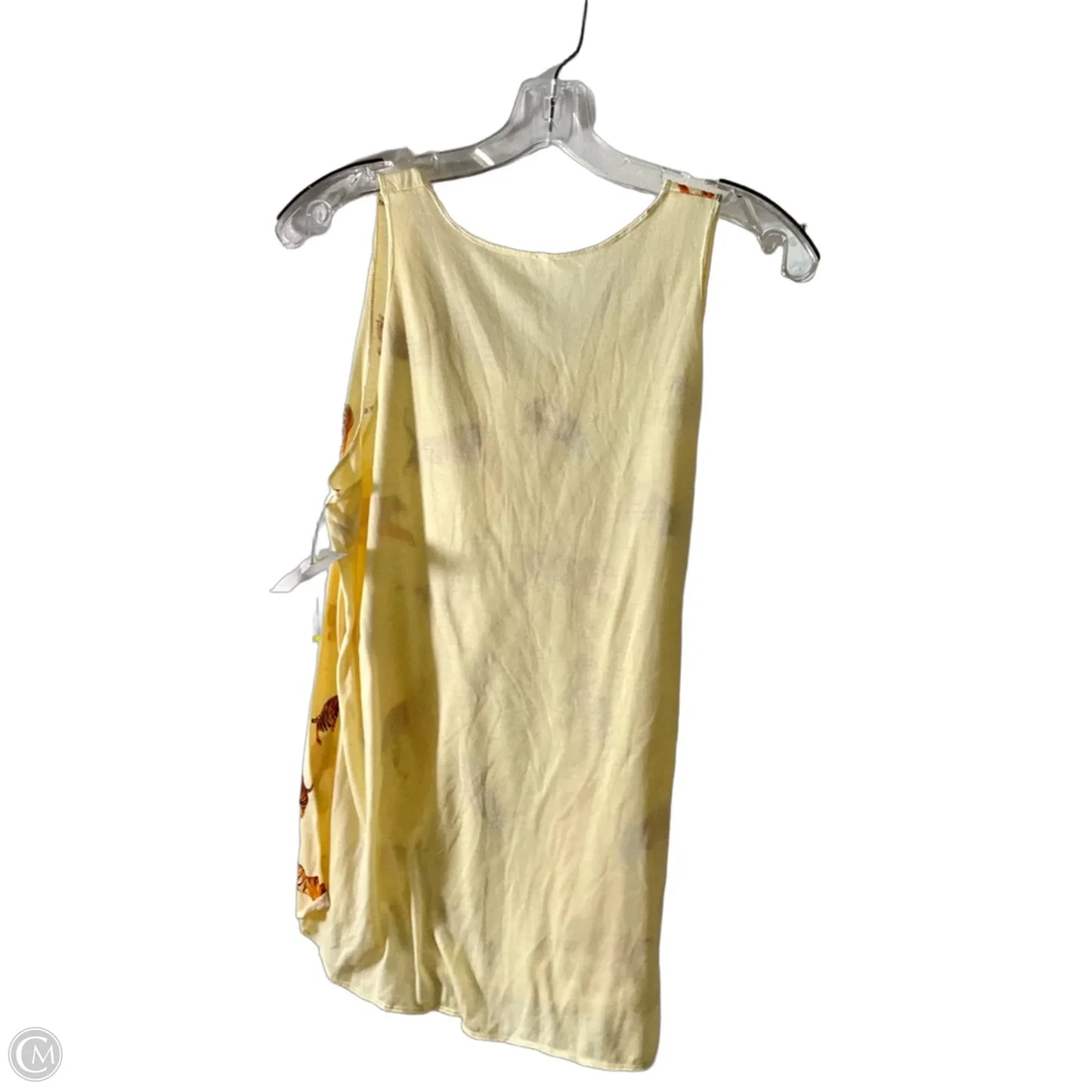 Top Sleeveless By Cmf In Cream & Orange, Size: L