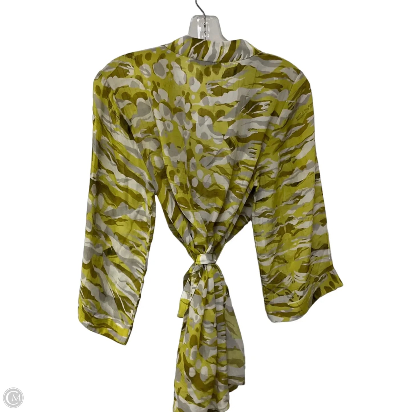 Top 3/4 Sleeve Designer By All Saints In White & Yellow, Size: Xs