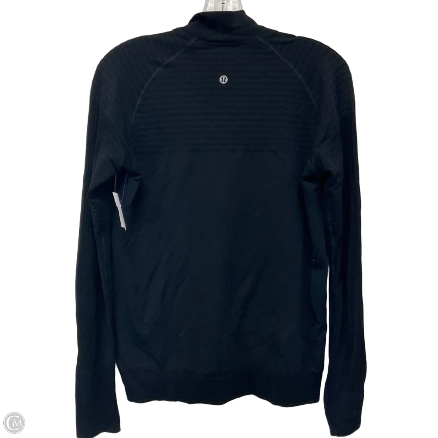 Athletic Top Long Sleeve Collar By Lululemon In Black, Size: 8