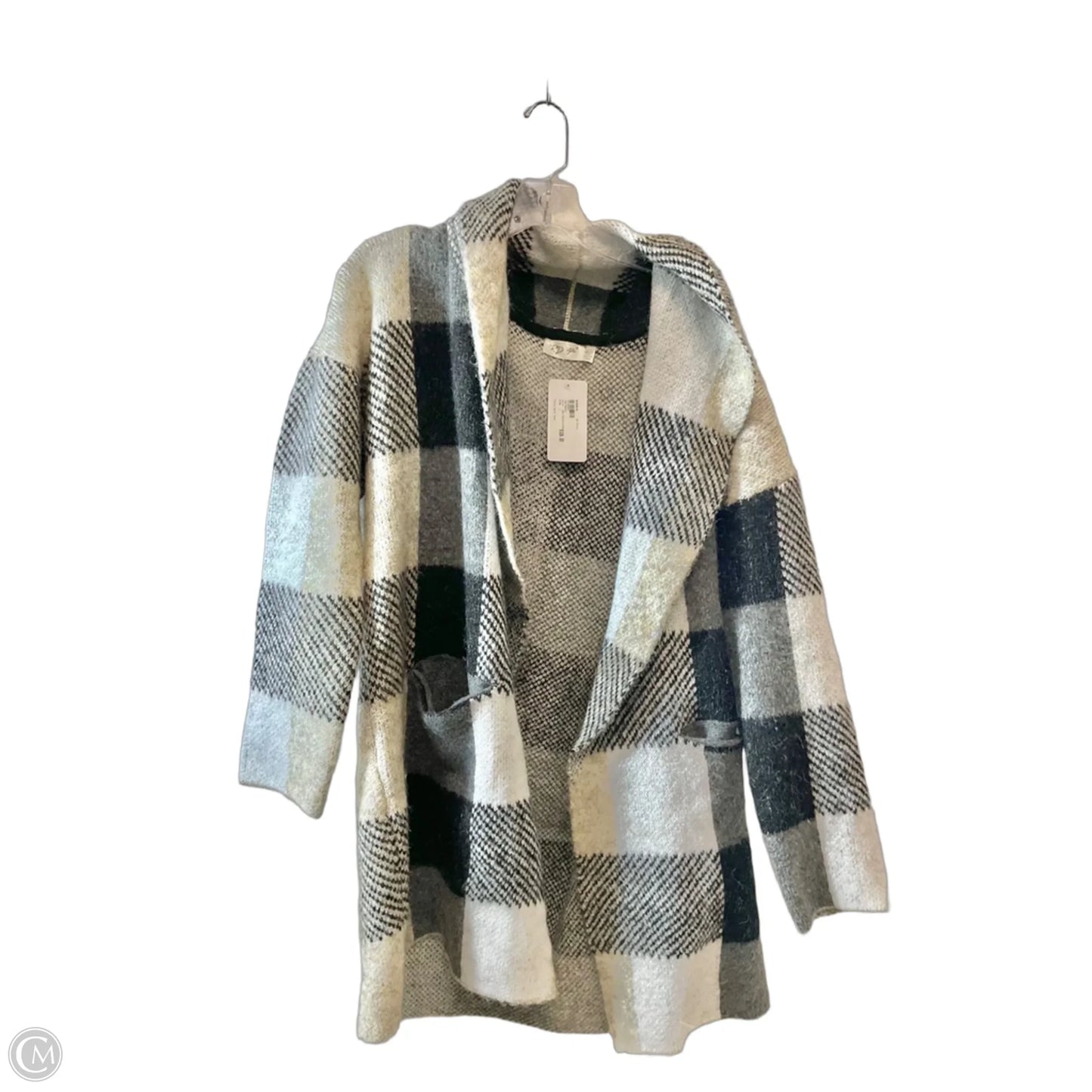 Sweater Cardigan By Rd Style In Plaid Pattern, Size: L