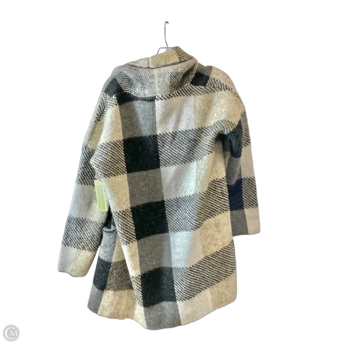Sweater Cardigan By Rd Style In Plaid Pattern, Size: L