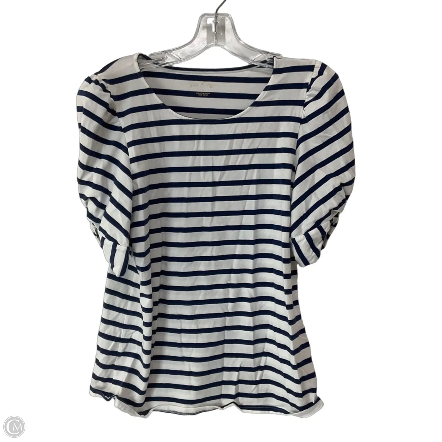 Top Short Sleeve Designer By Lilly Pulitzer In Striped Pattern, Size: Medium