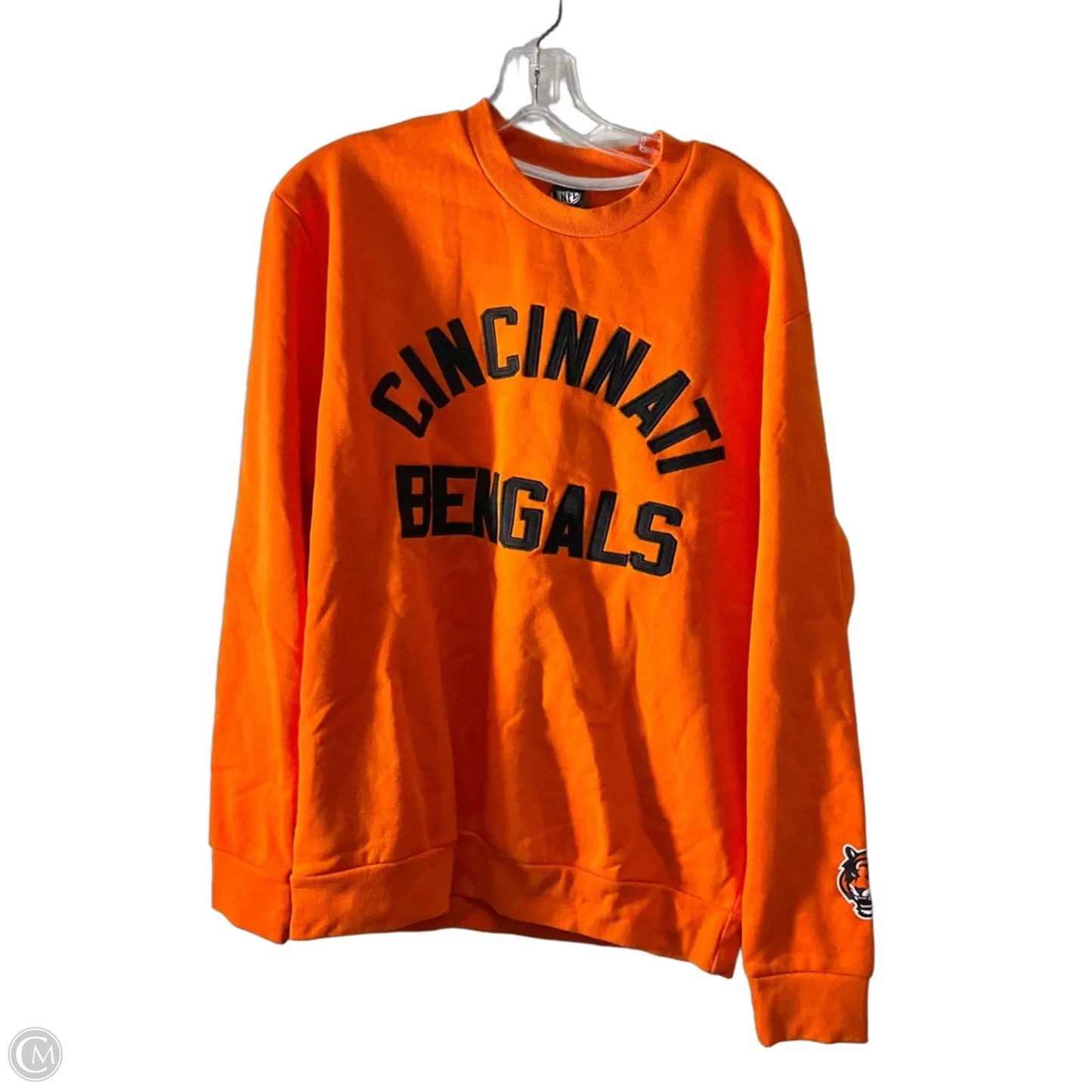 Athletic Sweatshirt Crewneck By Nfl In Orange, Size: M