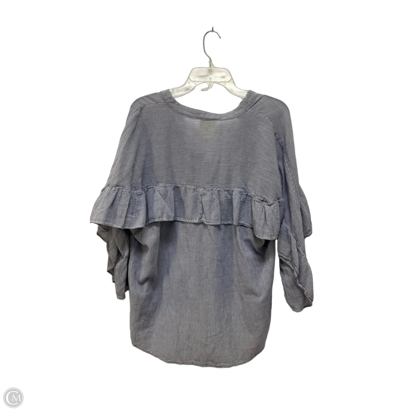 Top 3/4 Sleeve By Maeve In Blue & White, Size: Xl