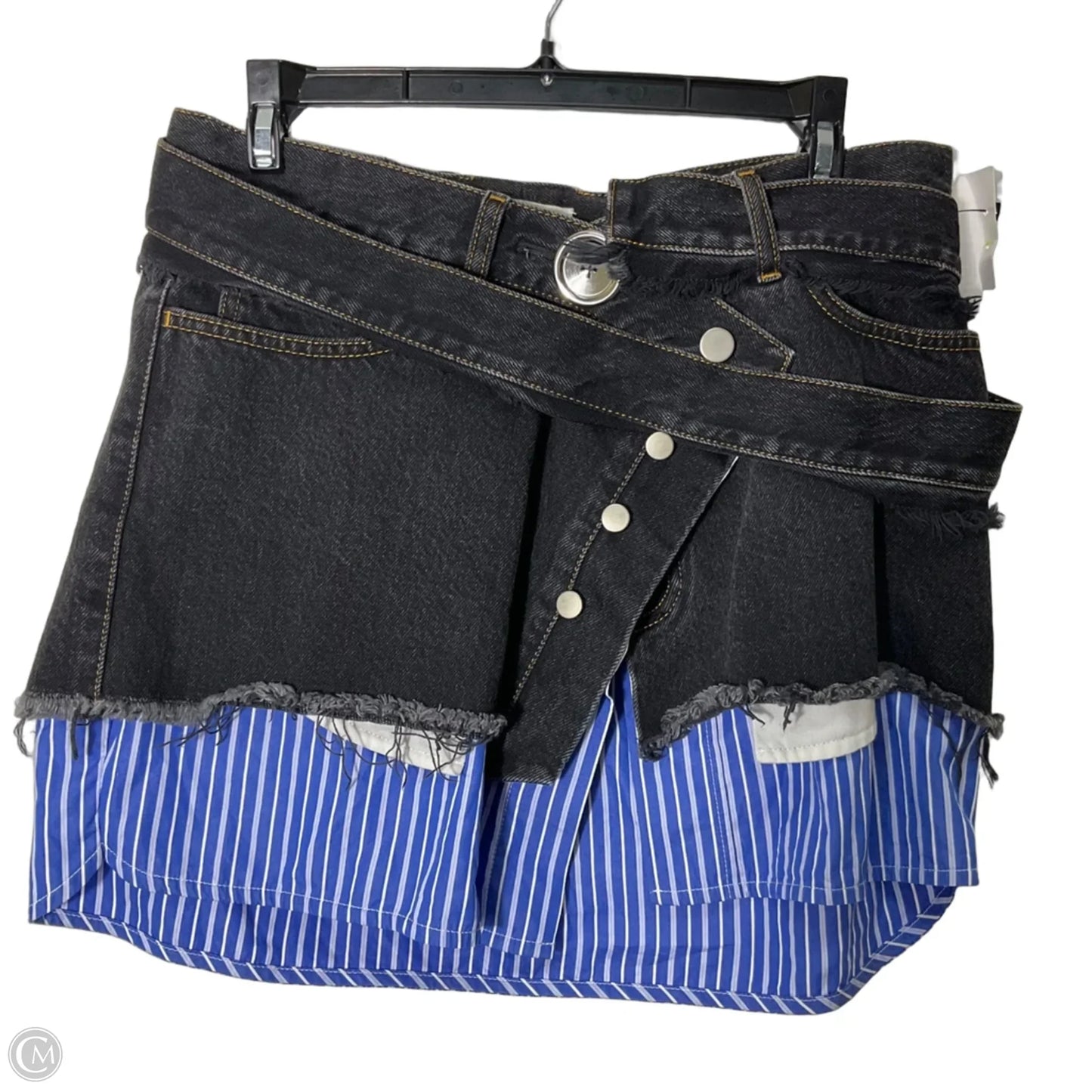 Skirt Mini & Short By Meryll Rogge In Black Denim, Size: 8