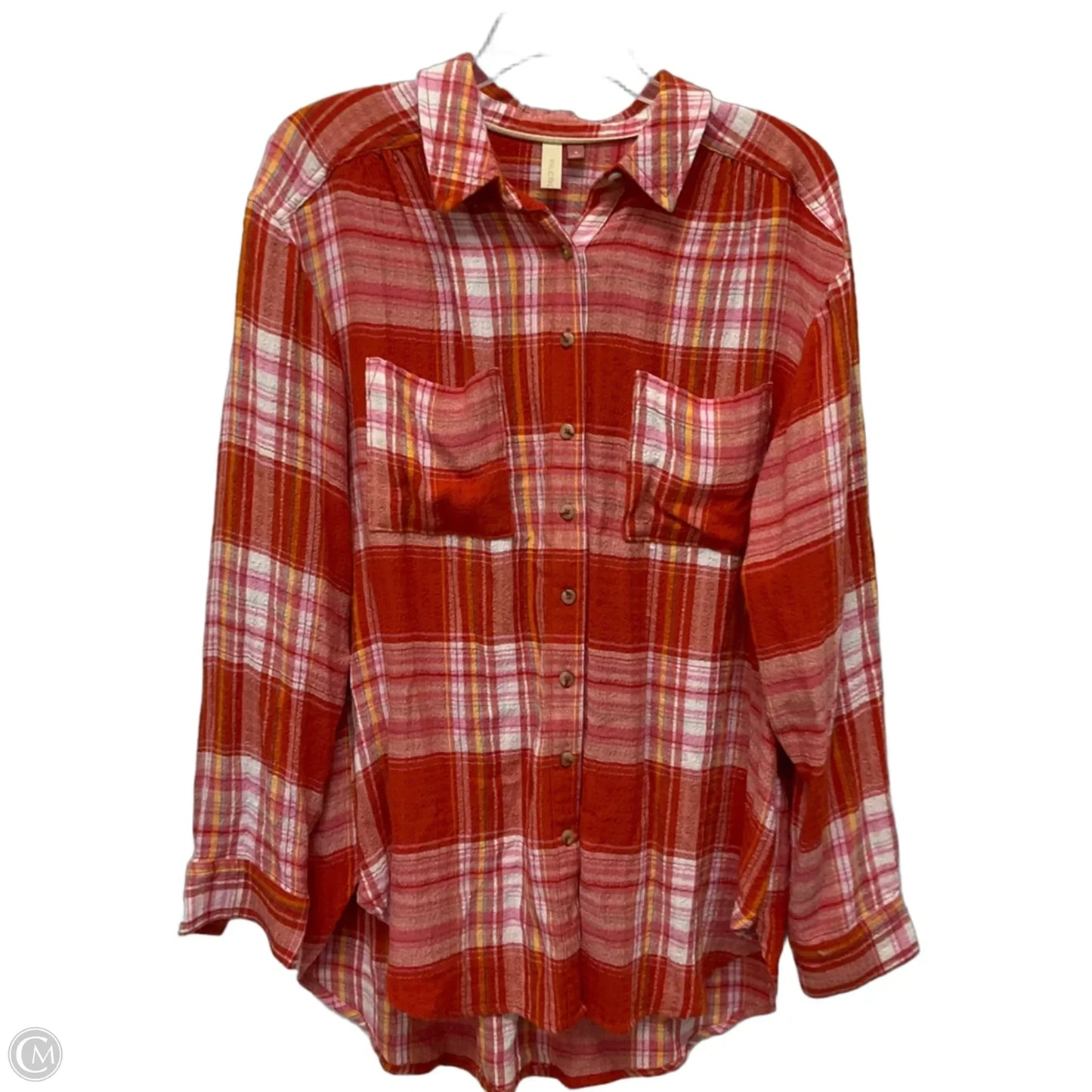 Top Long Sleeve By Pilcro In Plaid Pattern, Size: M