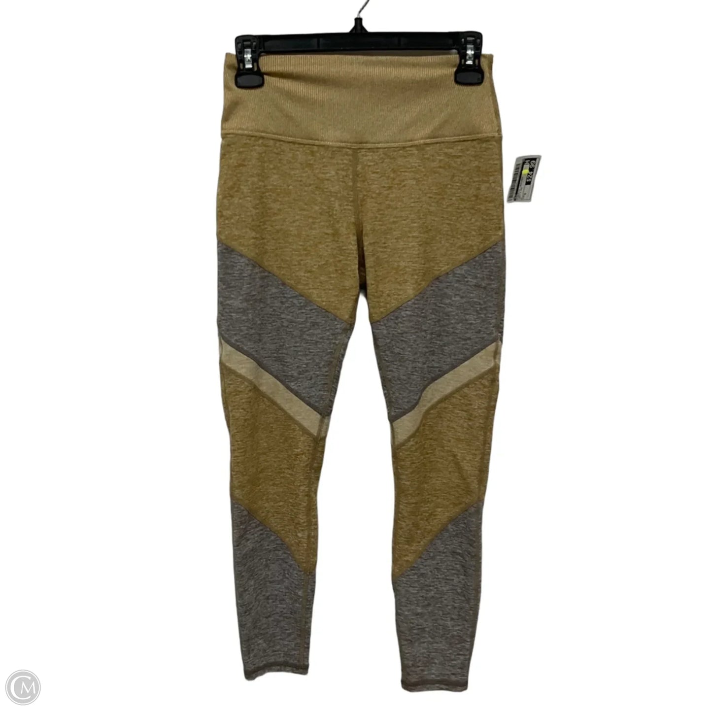 Athletic Leggings By Alo In Grey & Tan, Size: S