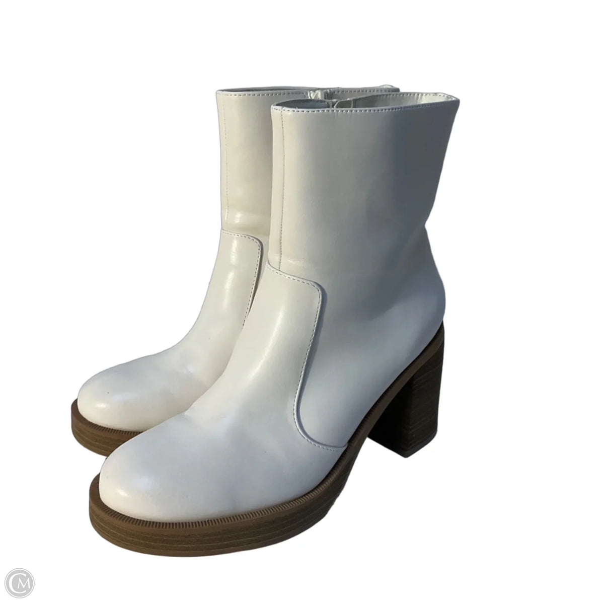 Boots Ankle Heels By Universal Thread In Cream, Size: 9
