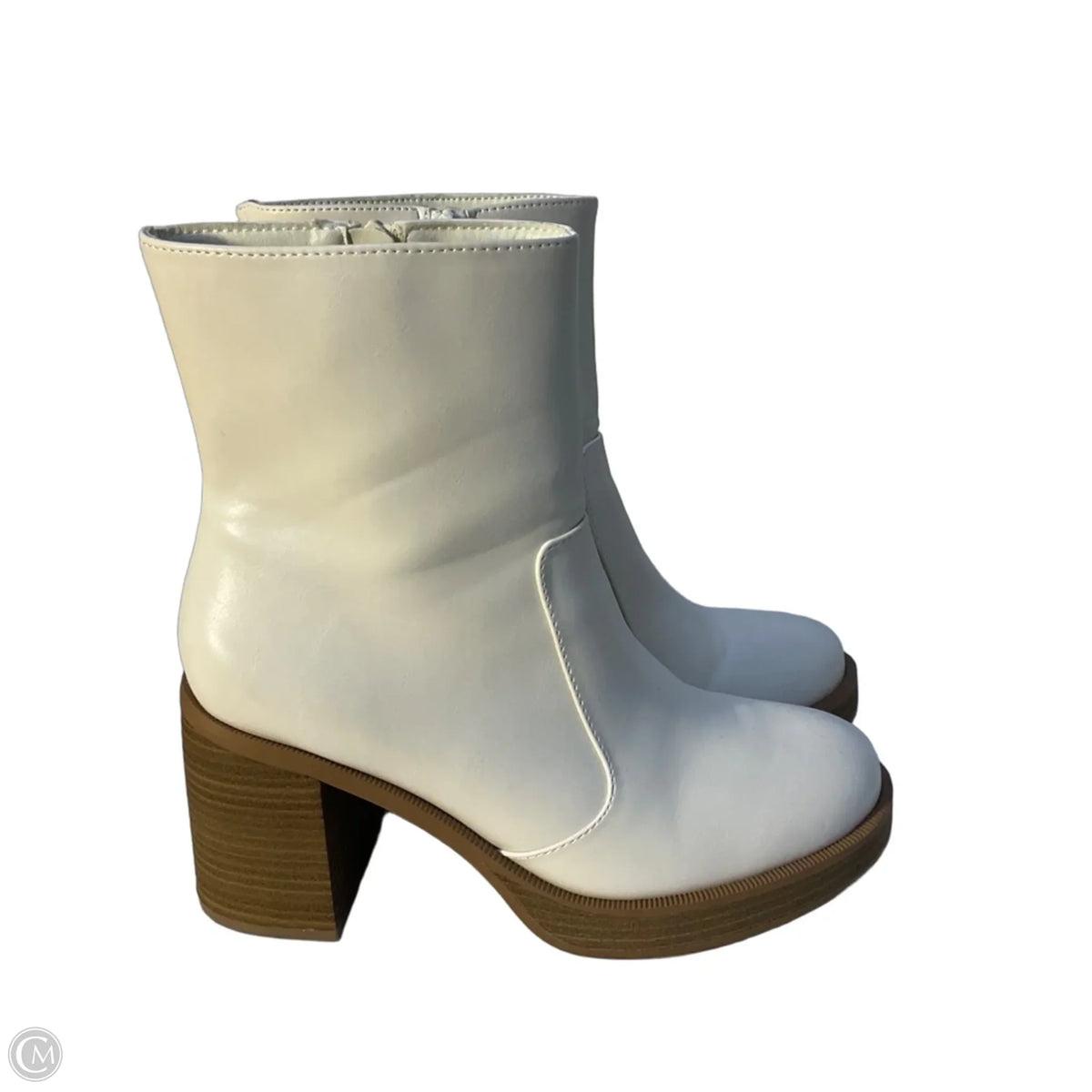 Boots Ankle Heels By Universal Thread In Cream, Size: 9