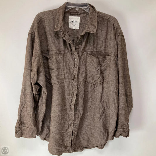 Top Long Sleeve By Aerie In Brown, Size: Xl