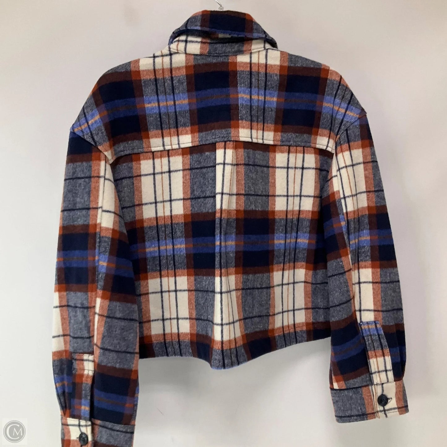 Jacket Shirt By Bagatelle In Plaid Pattern, Size: L