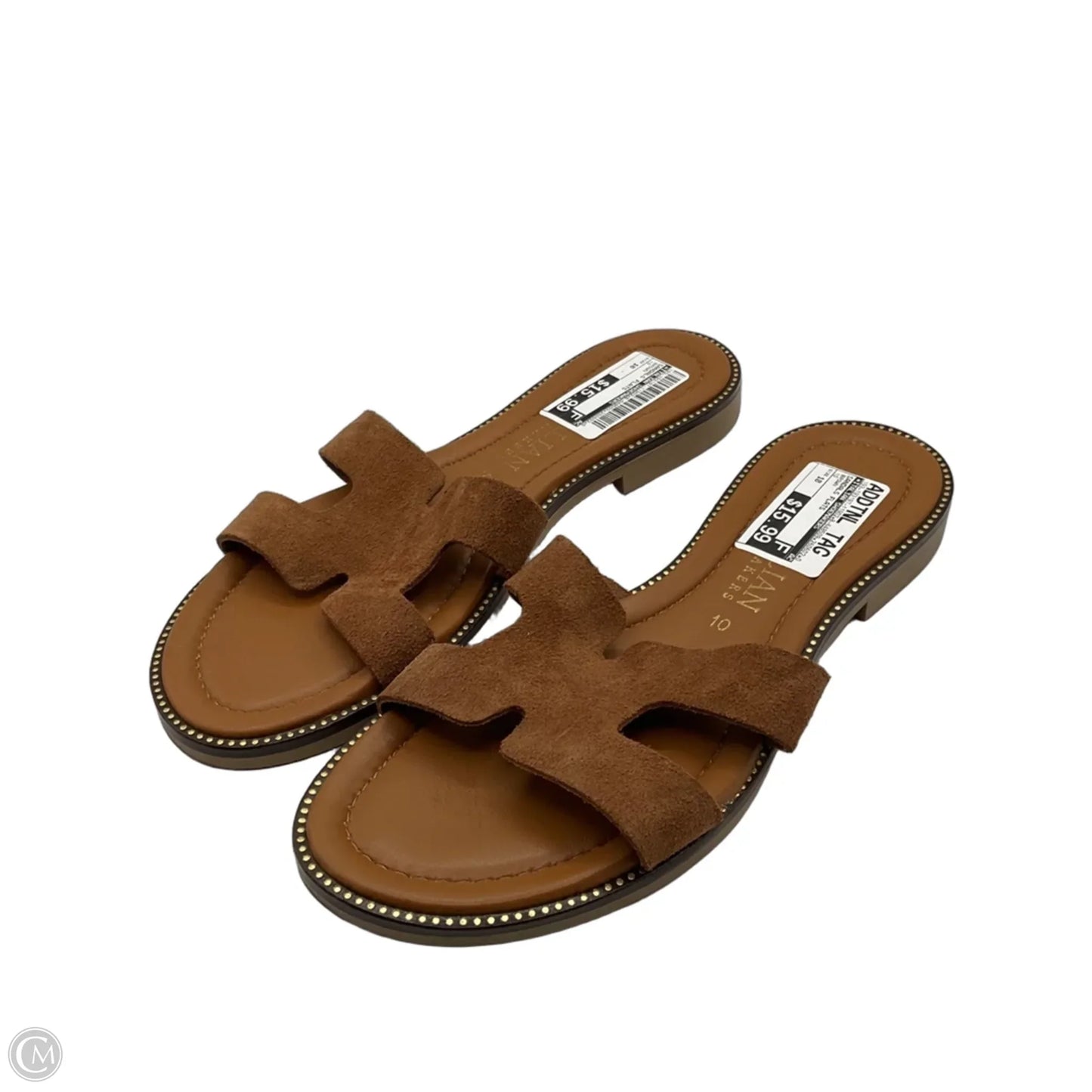 Sandals Flats By Italian Shoemakers In Brown, Size: 10