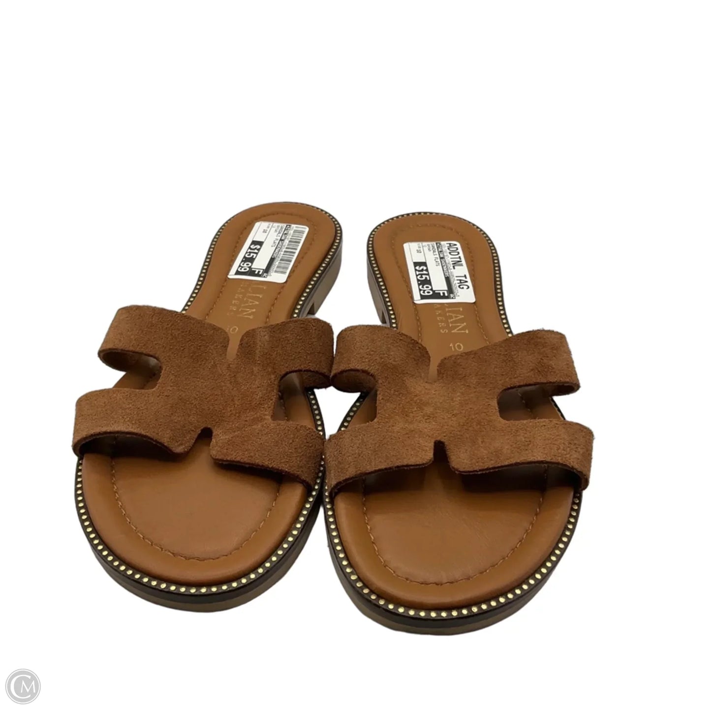 Sandals Flats By Italian Shoemakers In Brown, Size: 10