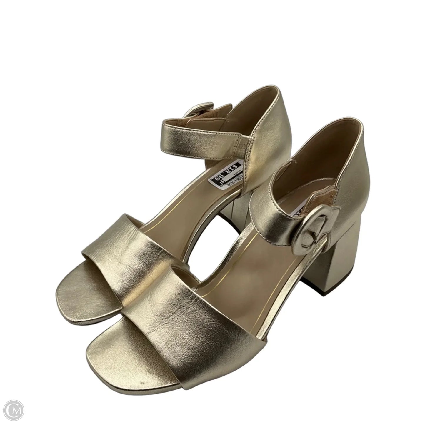 Sandals Heels Block By Vionic In Gold, Size: 10