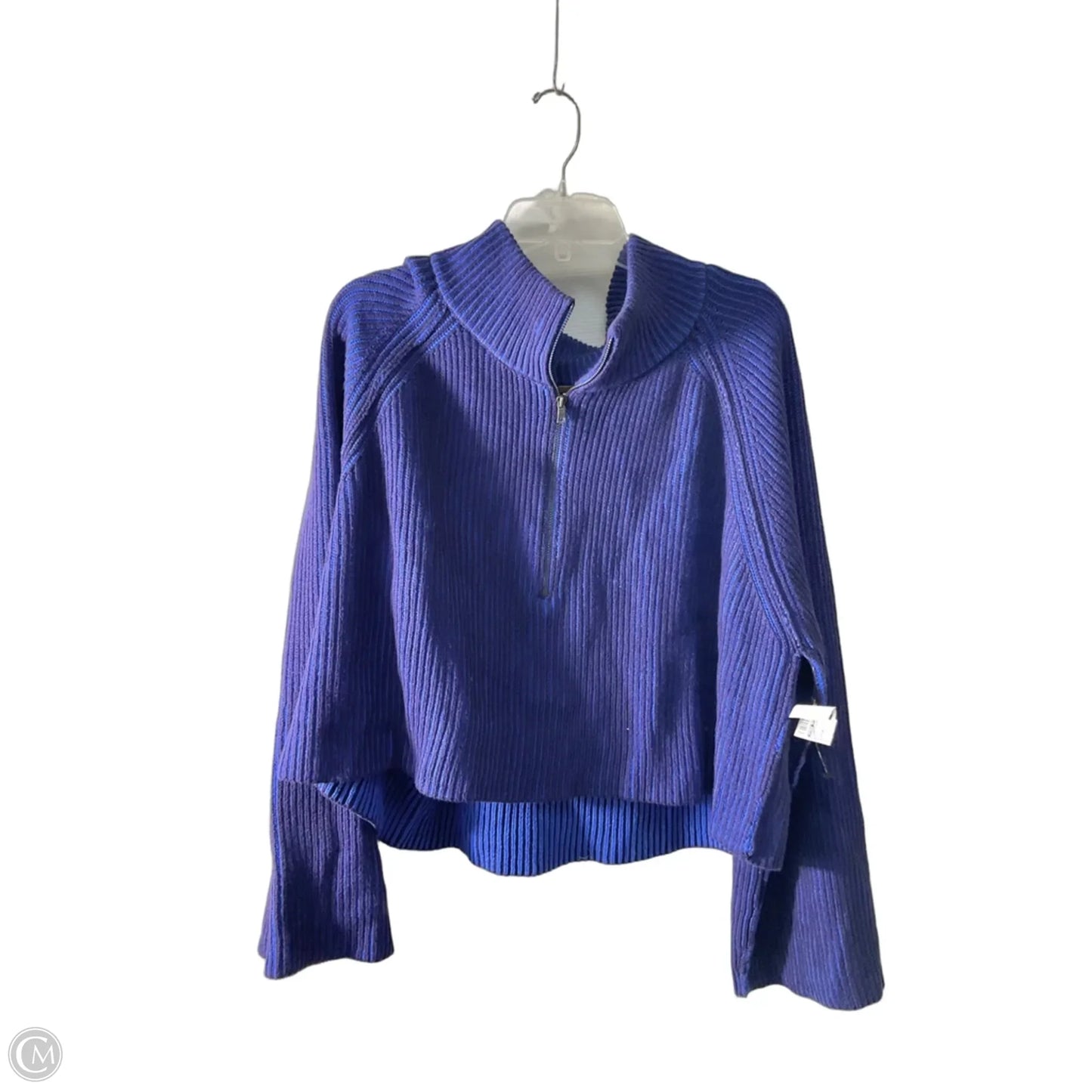 Sweatshirt Collar By Free People In Blue, Size: Xl