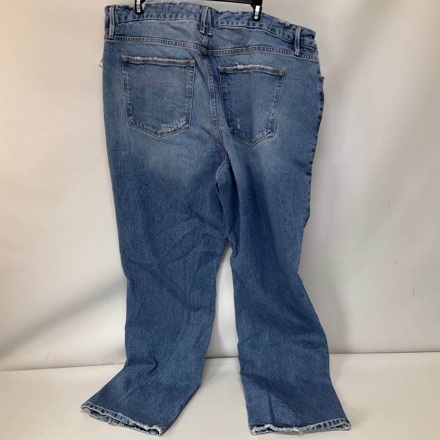 Jeans Straight By Good American In Blue Denim, Size: 18