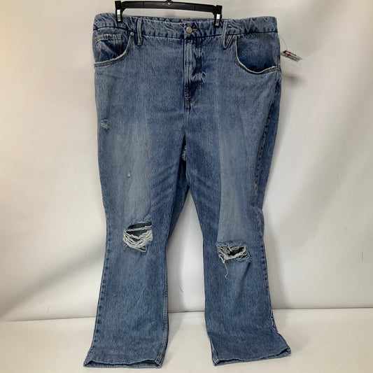 Jeans Straight By Good American In Blue Denim, Size: 18