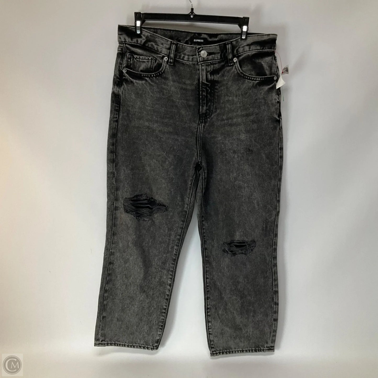 Jeans Straight By Express In Black Denim, Size: 8