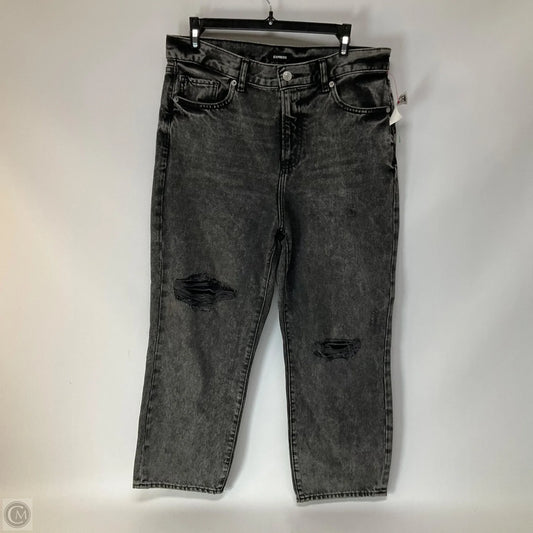 Jeans Straight By Express In Black Denim, Size: 8