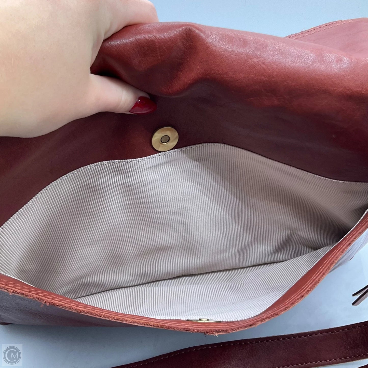 Handbag Leather By Margot, Size: Medium