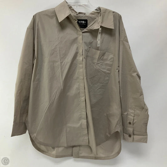 Top Long Sleeve By Ypb In Brown, Size: L
