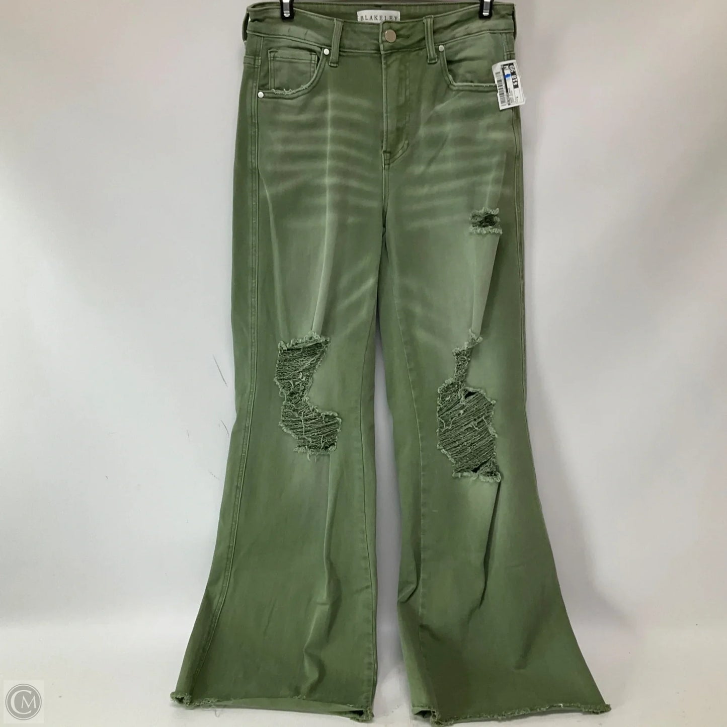 Jeans Flared By Blakeley In Green Denim, Size: 6