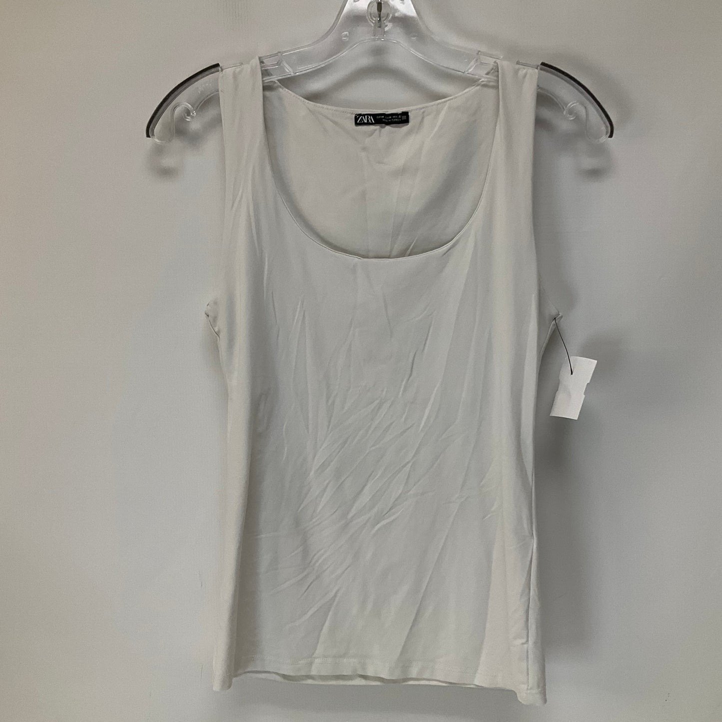 White Top Sleeveless Basic Zara, Size M