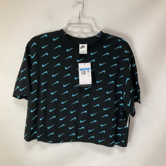 Top Short Sleeve By Nike In Black & Blue, Size: M